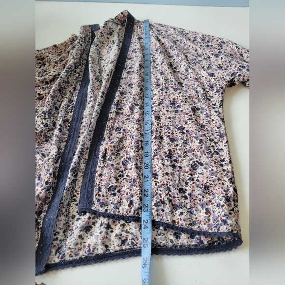 Nalini Bell Sleeve Open Front Floral Print Cardigan Multicolor One Size - Picture 10 of 10
